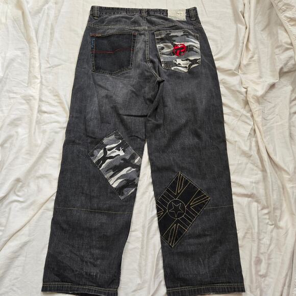 Vintage Pepe Jeans London Jeans Size 36x33 Gray Denim Camo Pocket Y2K Baggy Fit - Picture 2 of 14